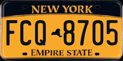 NY license plate FCQ8705