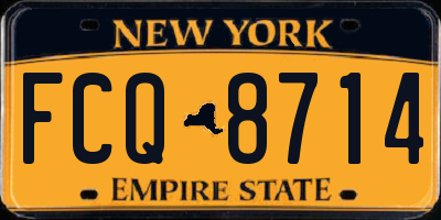 NY license plate FCQ8714