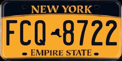 NY license plate FCQ8722