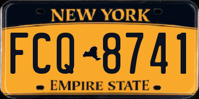 NY license plate FCQ8741