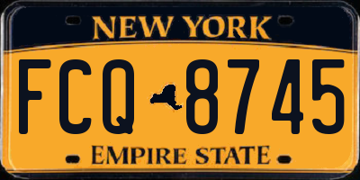 NY license plate FCQ8745