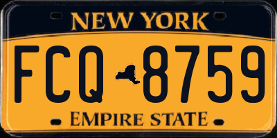 NY license plate FCQ8759