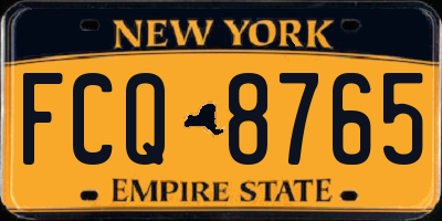 NY license plate FCQ8765
