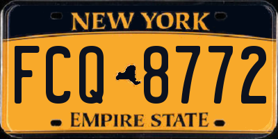NY license plate FCQ8772