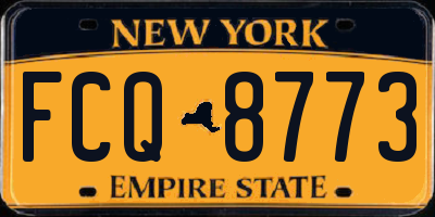NY license plate FCQ8773
