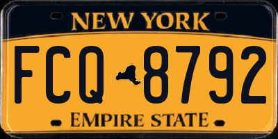 NY license plate FCQ8792