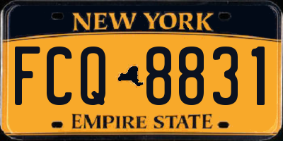NY license plate FCQ8831