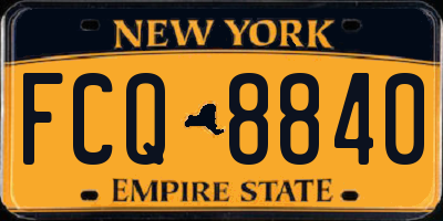 NY license plate FCQ8840