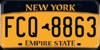 NY license plate FCQ8863