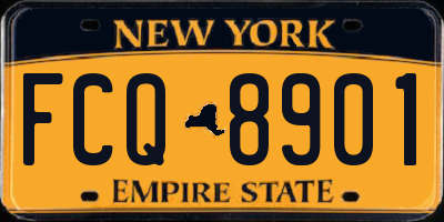 NY license plate FCQ8901