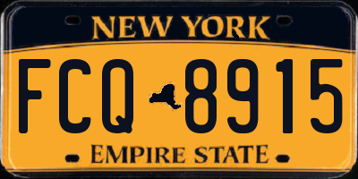 NY license plate FCQ8915
