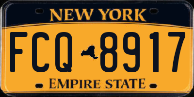 NY license plate FCQ8917