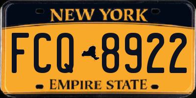 NY license plate FCQ8922