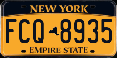 NY license plate FCQ8935