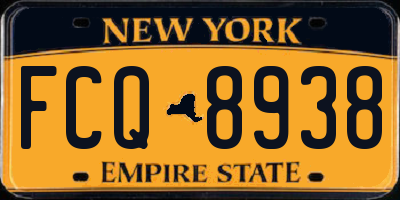NY license plate FCQ8938