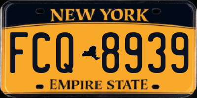 NY license plate FCQ8939