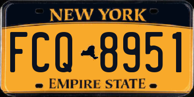 NY license plate FCQ8951