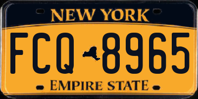 NY license plate FCQ8965