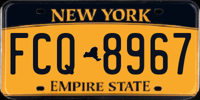 NY license plate FCQ8967