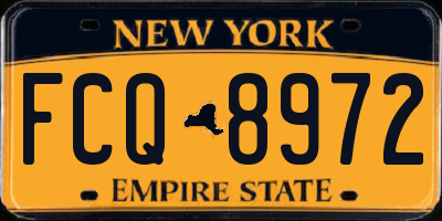 NY license plate FCQ8972