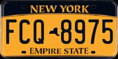 NY license plate FCQ8975