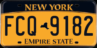 NY license plate FCQ9182