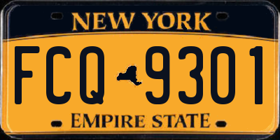 NY license plate FCQ9301