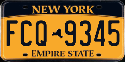 NY license plate FCQ9345