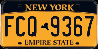 NY license plate FCQ9367