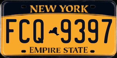 NY license plate FCQ9397