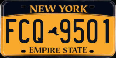 NY license plate FCQ9501