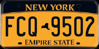 NY license plate FCQ9502
