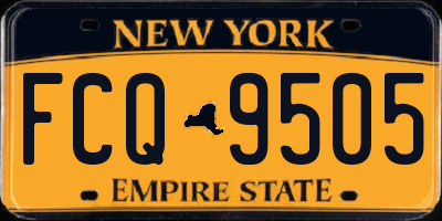 NY license plate FCQ9505