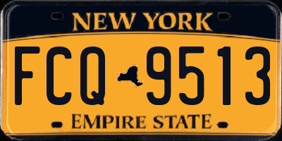 NY license plate FCQ9513