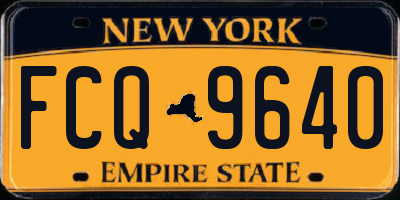 NY license plate FCQ9640