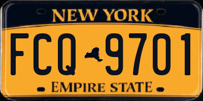 NY license plate FCQ9701