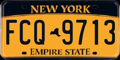 NY license plate FCQ9713