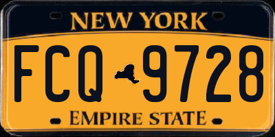 NY license plate FCQ9728