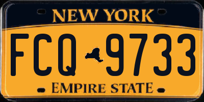 NY license plate FCQ9733
