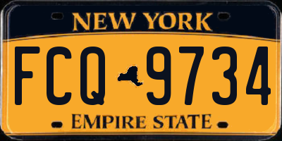 NY license plate FCQ9734