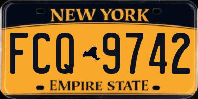 NY license plate FCQ9742
