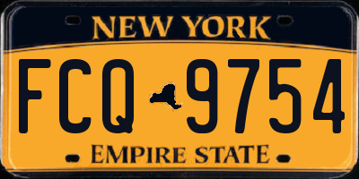 NY license plate FCQ9754
