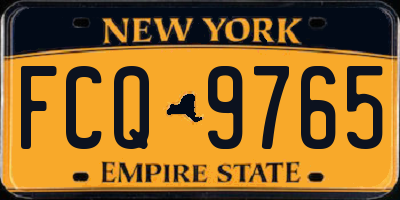 NY license plate FCQ9765