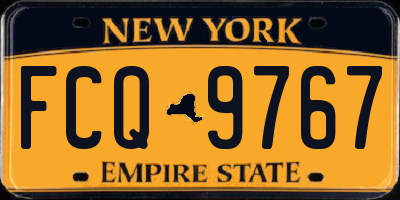NY license plate FCQ9767