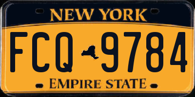 NY license plate FCQ9784