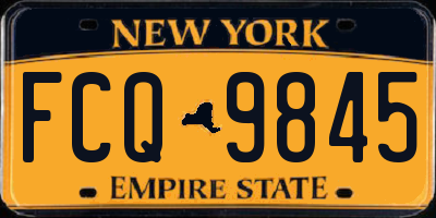 NY license plate FCQ9845