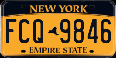 NY license plate FCQ9846