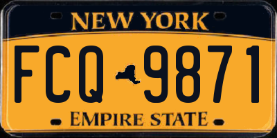NY license plate FCQ9871