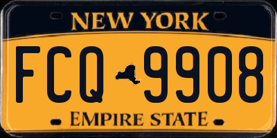 NY license plate FCQ9908