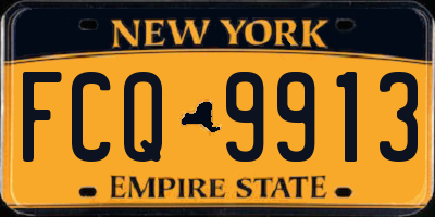 NY license plate FCQ9913